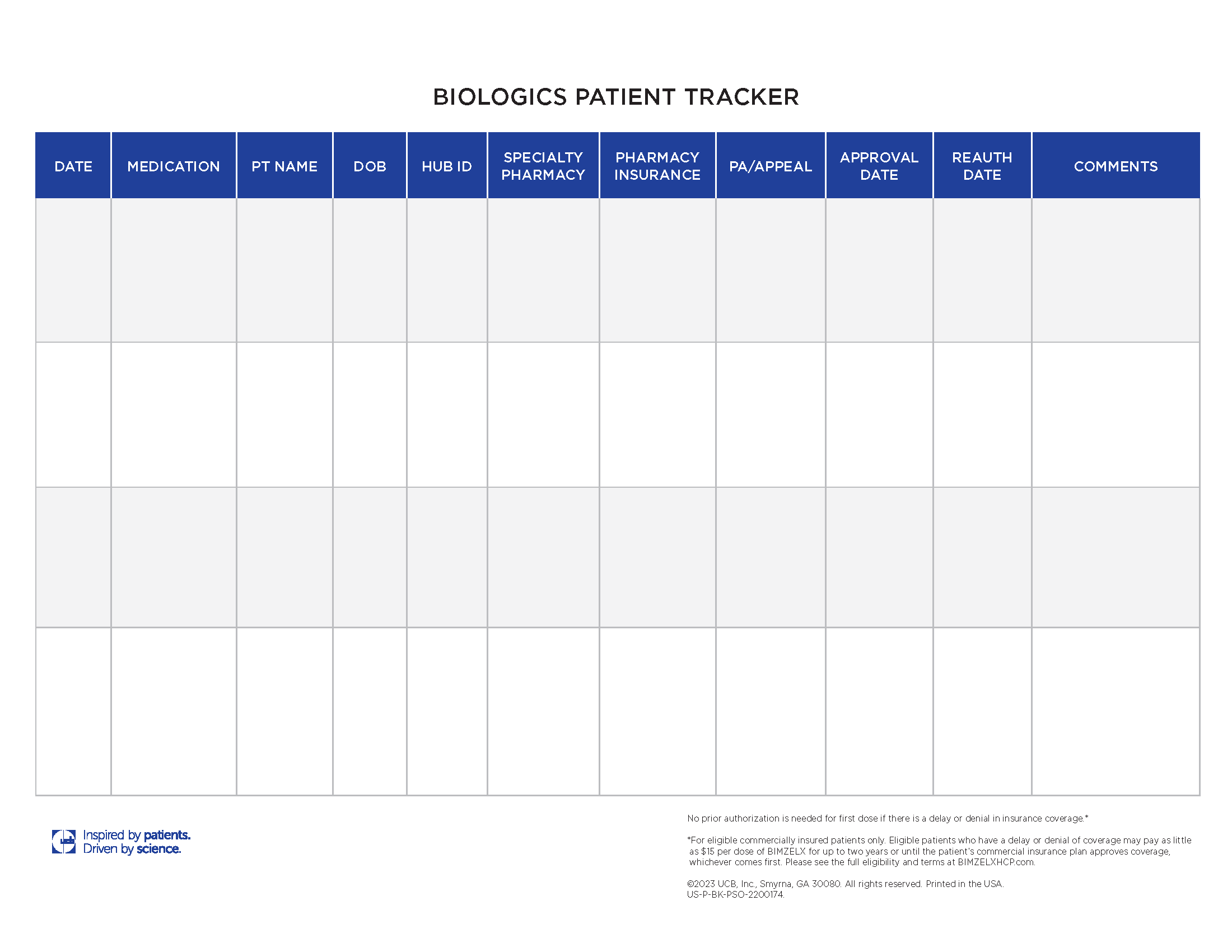 Patient Tracker Form
