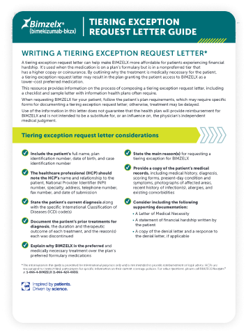 Tier Exception Letter